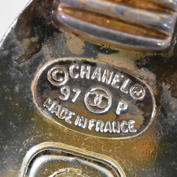 CHANEL CC Turn Lock Motif Gold Plated Earrings Clip - Picture 3 of 9